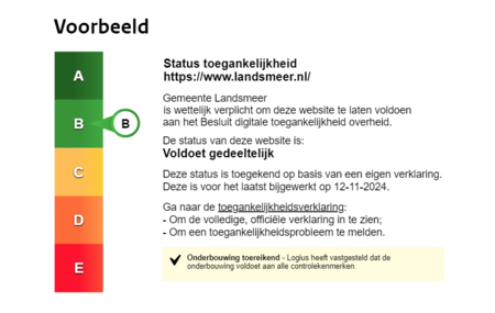 Digitale toegankelijkheid B-status gemeente Landsmeer